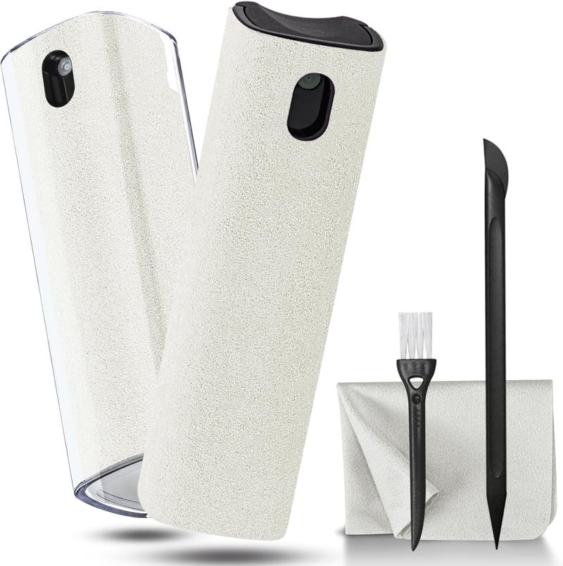 walrfid 2Pcs Car Screen Cleaner, Laptop Screen Cleaner Spray and Wipe, Electronic Computer Cleaning Kit for iPad, iPhone, Cellphone, Monitor, MacBook Pro, Car Display, Tablet, TV Flat Screens, Cream - Image 1